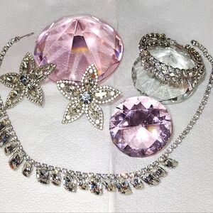 Icy Vintage Crystal Jewelry Lot